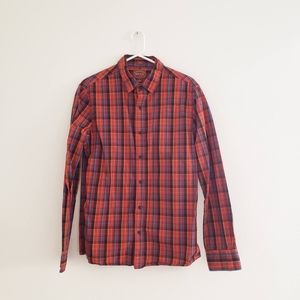 Red Plaid Long-sleeve Buttondown